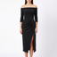 Women’s Draped Off-Shoulder Midi Dress with Front Slit