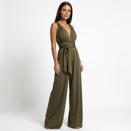 Women’s Elegant Wide-Leg Linen Jumpsuit