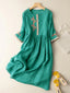 Women’s Embroidered Midi Dress with Relaxed Fit