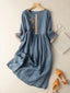 Women’s Embroidered Midi Dress with Relaxed Fit