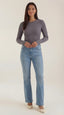 Women’s Fitted Long-Sleeve Crew Neck Top