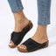 Women’s Floral Detail Slip-On Wedge Sandals