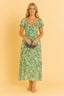 Women’s Floral Midi Dress with V-Neck