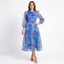 Women’s Floral Print Long Sleeve Midi Dress