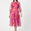 Women’s Floral Print Long Sleeve Midi Dress