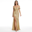 Women’s Glamour Sequin Evening Maxi Dress with Cold-Shoulder Detail
