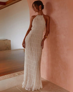 Women’s Halter-Neck Backless Maxi Dress