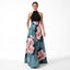 Women’s Halter Neck Floral Print Maxi Dress with Front Slit