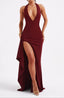 Women’s Halter Neck Slit Maxi Dress