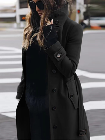 Women’s High-Collar Winter Trench Coat