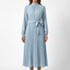 Women’s High-Neck Pleated Midi Dress with Tie Belt