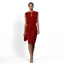 Women’s Keyhole Neckline Draped Midi Cocktail Dress