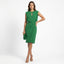 Women’s Keyhole Neckline Draped Midi Cocktail Dress
