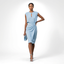 Women’s Keyhole Neckline Draped Midi Cocktail Dress