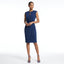 Women’s Keyhole Neckline Draped Midi Cocktail Dress