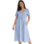 Women’s Linen Button-Front Summer Mini Dress with Relaxed Fit
