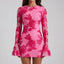 Women’s Long-Sleeve Floral Bodycon Mini Dress