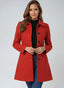 Women’s Long-Sleeve Winter Coat with Button Closure