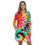 Women’s Long Button-Front Shirt Dress with Collar