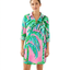 Women’s Long Button-Front Shirt Dress with Collar