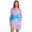 Women’s Long Button-Front Shirt Dress with Collar