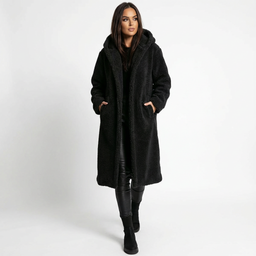 Women’s Long Hooded Teddy Coat