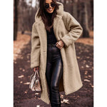 Women’s Long Hooded Teddy Coat