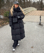 Women’s Long Quilted Winter Coat with Belt