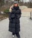 Women’s Long Quilted Winter Coat with Belt