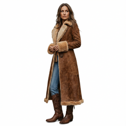 Women’s Long Shearling-Style Winter Coat