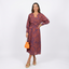 Women’s Long Sleeve A-Line Maxi Dress with Wrap Front