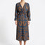 Women’s Long Sleeve A-Line Maxi Dress with Wrap Front