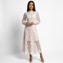 Women’s Long Sleeve Lace Midi Dress