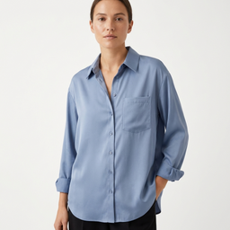 Women’s Long Sleeve Relaxed Fit Button Blouse