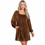 Women’s Long Sleeve Square Neck Mini Dress