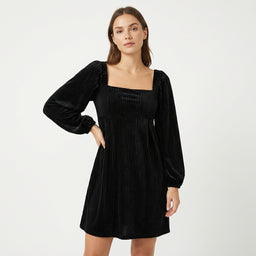 Women’s Long Sleeve Square Neck Mini Dress