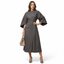 Women’s Midi-Length Dress with Lantern Sleeves and Waist Belt
