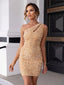 Women’s One-Shoulder Embellished Mini Dress