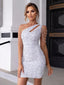 Women’s One-Shoulder Embellished Mini Dress