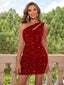 Women’s One-Shoulder Embellished Mini Dress