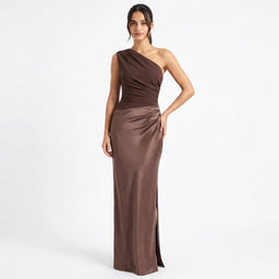 Women’s One-Shoulder Fitted Maxi Dress
