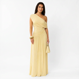 Women’s One-Shoulder Ruched Maxi Dress