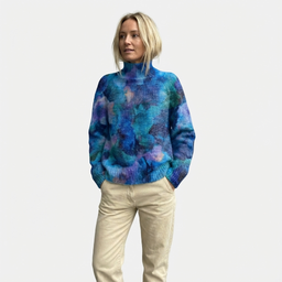 Women’s Patterned Turtleneck Knit Sweater