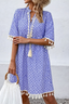 Women’s Printed Tassel Trim Mini Dress