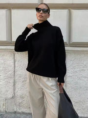 Women’s Relaxed-Fit Turtleneck Knit Sweater