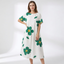 Women’s Relaxed Fit Midi Dress with Floral Pattern