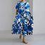 Women’s Relaxed Fit Midi Dress with Floral Pattern