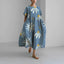 Women’s Relaxed Fit Midi Dress with Floral Pattern
