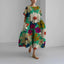 Women’s Relaxed Fit Midi Dress with Floral Pattern