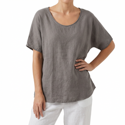 Women’s Loose Fit Short Sleeve Linen T-Shirt